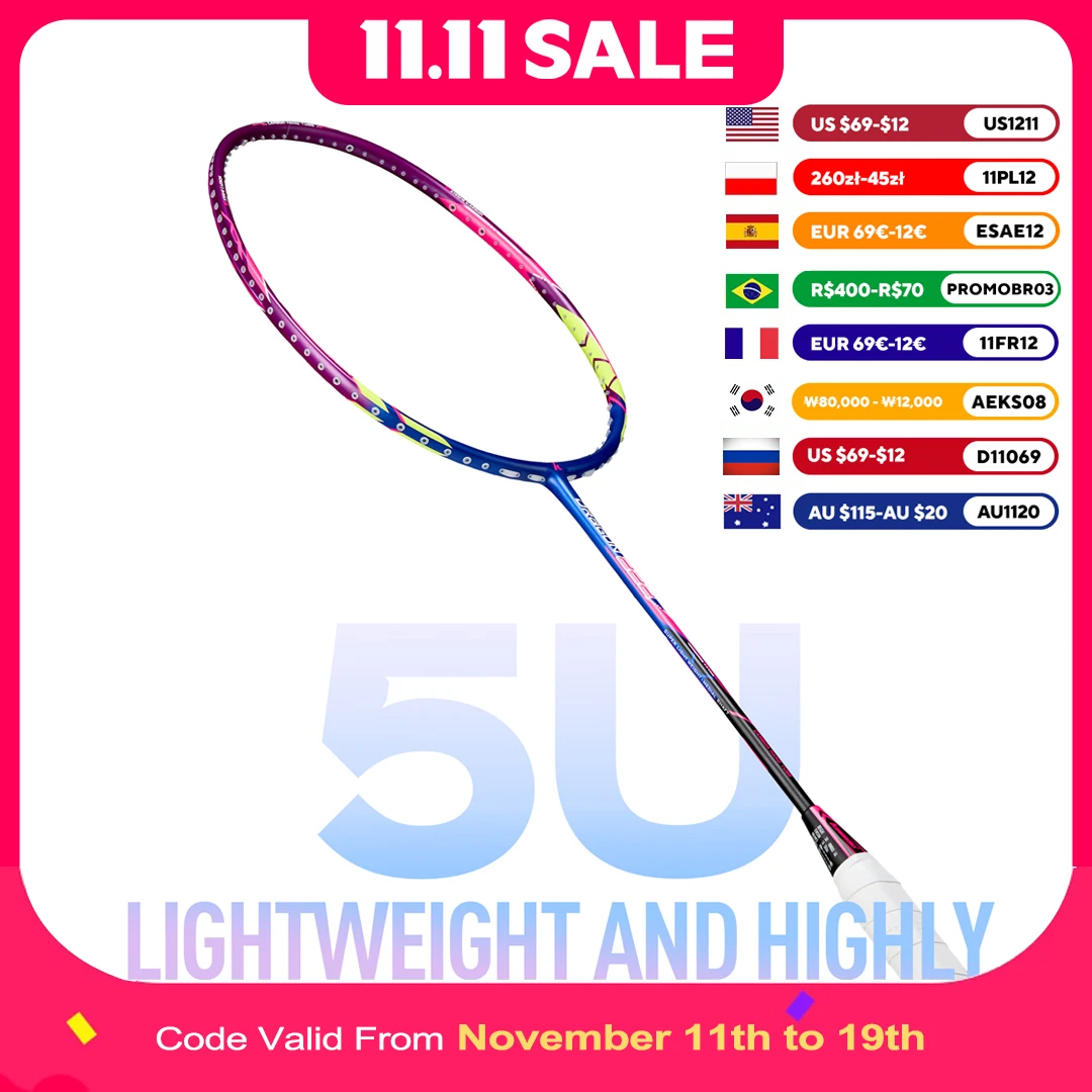 Kawasaki 5U Badminton Racket Dragon 222 Porfessional Flexible Racket 24T All Carbon Fiber Badminton
Kawasaki 5U Badminton Racket Dragon 222 Porfessional Flexible Racket 24T All Carbon Fiber Badminton