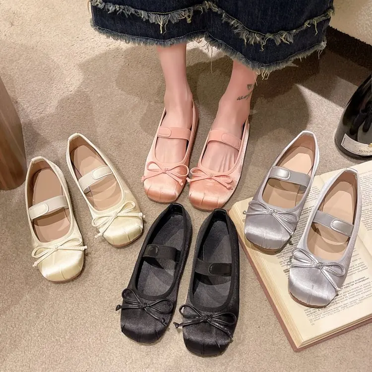 Women's Mary Jane Shoes Round Toe Plus Size Women's Shoes Bow Silk Satin Ballet Flats Spring Autumn Flats Shoes Zapatos De Mujer
Women's Mary Jane Shoes Round Toe Plus Size Women's Shoes Bow Silk Satin Ballet Flats Spring Autumn Flats Shoes Zapatos De Mujer