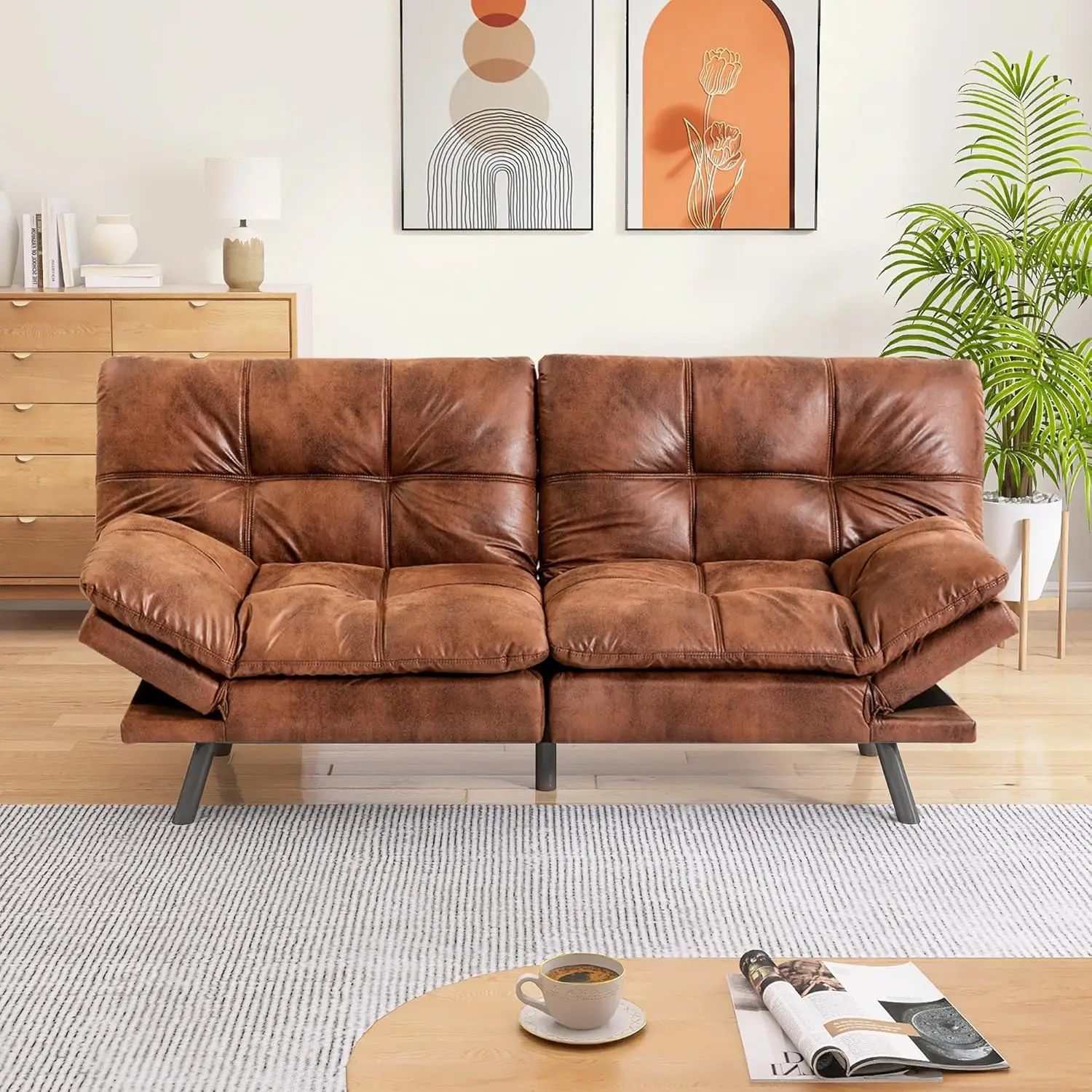 Memory Foam Faux Leather Futon Sofa Bed Couch,Convertible Futon Sofa Couch,Loveseat Sleeper Sofa Bed=
Memory Foam Faux Leather Futon Sofa Bed Couch,Convertible Futon Sofa Couch,Loveseat Sleeper Sofa Bed=