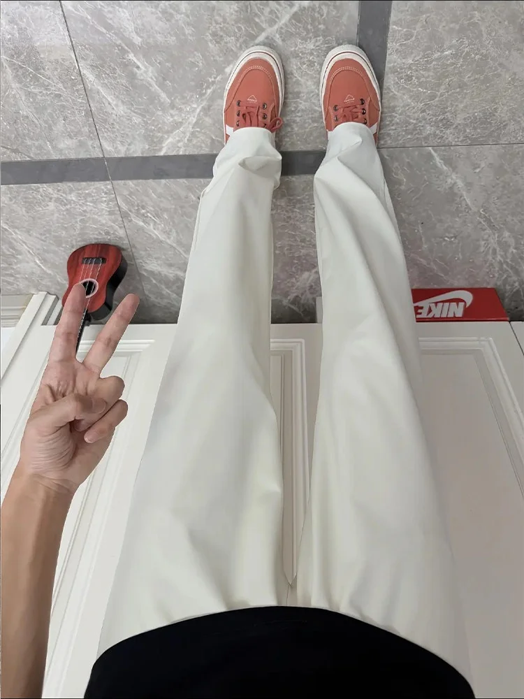 White Ice Silk Quick Dry Lightweight Casual Pants Men's Summer Straight Leg Trousers mid Waist Straight Cut Daily Wear
White Ice Silk Quick Dry Lightweight Casual Pants Men's Summer Straight Leg Trousers mid Waist Straight Cut Daily Wear