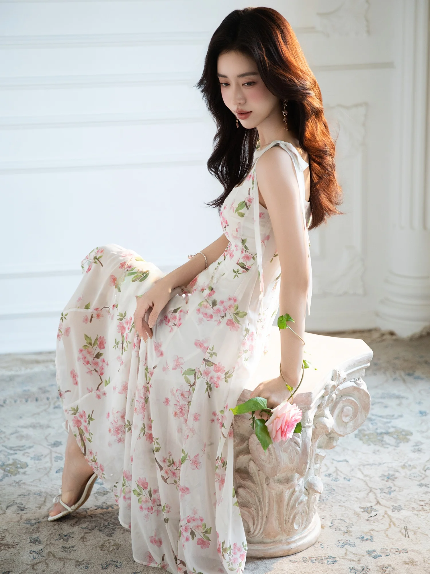 TOUCHIN HAUTE Silk Chiffon Floral Print ter Dr French Sle Gathered Waist Ambiance Feeling Women's Dr Summer Spring
TOUCHIN HAUTE Silk Chiffon Floral Print ter Dr French Sle Gathered Waist Ambiance Feeling Women's Dr Summer Spring