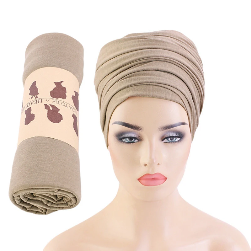 Summer Hijab Turbans African Bandanas Headband Muslim Headwear Long Scarf Wrap Hair Loss Headscarf for Women Femme Solid Color
Summer Hijab Turbans African Bandanas Headband Muslim Headwear Long Scarf Wrap Hair Loss Headscarf for Women Femme Solid Color