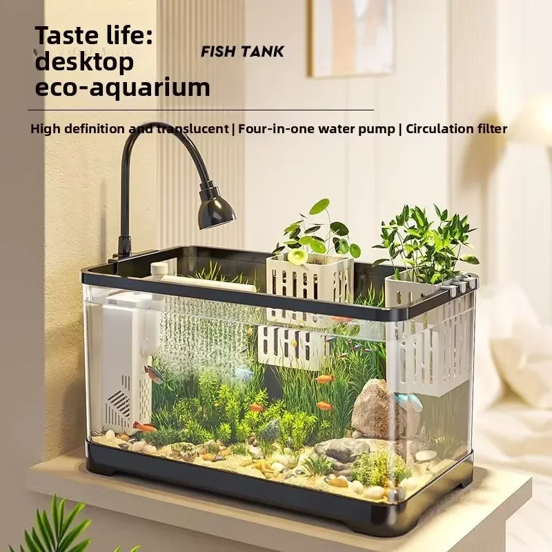 Desktop Aquarium Fish Tank for Home Living Room Ecological Plastic Landscaping Small Medium Goldfish Tank
Desktop Aquarium Fish Tank for Home Living Room Ecological Plastic Landscaping Small Medium Goldfish Tank