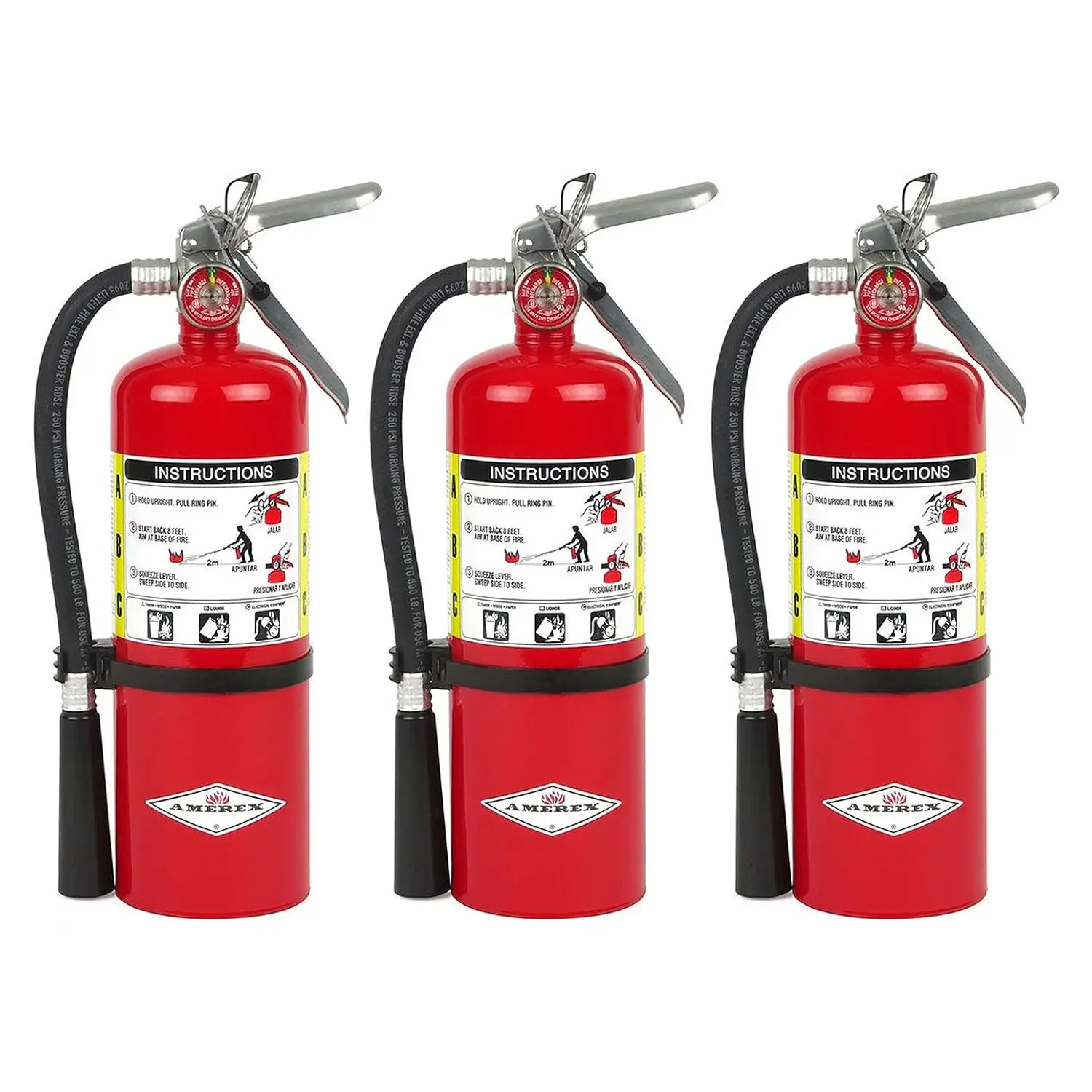 ABC Dry Chemical Fire Extinguisher 5lb 3-Pack, 14s Discharge, 12-18ft Range
ABC Dry Chemical Fire Extinguisher 5lb 3-Pack, 14s Discharge, 12-18ft Range