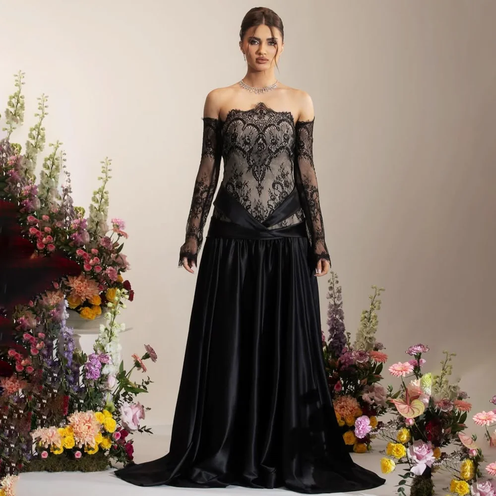 Formal Evening Dress Strapless Lace A Line Pleated Prom Gowns with Sleeves Backless Long Party Dresses 2025 Customized
Formal Evening Dress Strapless Lace A Line Pleated Prom Gowns with Sleeves Backless Long Party Dresses 2025 Customized