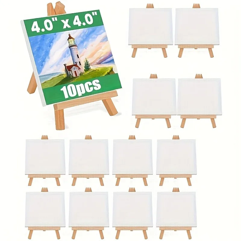 10/20pcs 4x4 Inch Mini Stretch Canvas with Wooden Easel Set Art Primed Canvases for Painting Acrylic Pouring Oil Paint & Wet Art
10/20pcs 4x4 Inch Mini Stretch Canvas with Wooden Easel Set Art Primed Canvases for Painting Acrylic Pouring Oil Paint & Wet Art