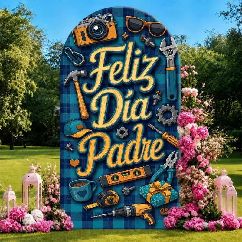 Single Side Arch Backdrop Cover Fathers Day Celebration Background Banner with Tools and Floral Arrangements for Party
Single Side Arch Backdrop Cover Fathers Day Celebration Background Banner with Tools and Floral Arrangements for Party