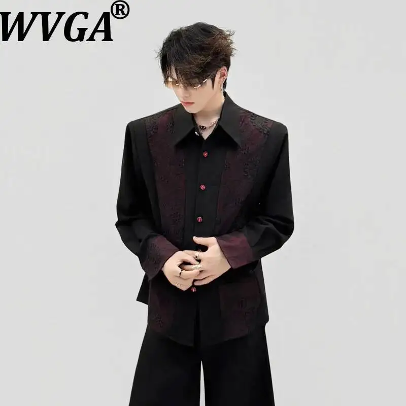 WVGA Spring New Men Elegant High-end Lace Spliced Long Sleeved Shirts Embroidered Design Loose Fit Shoulder Pads Tops Ins W24435
WVGA Spring New Men Elegant High-end Lace Spliced Long Sleeved Shirts Embroidered Design Loose Fit Shoulder Pads Tops Ins W24435