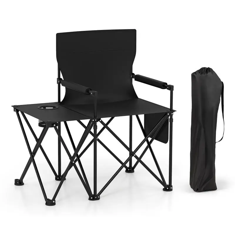 Oversized Camping Chair with Side Table and 2 Storage Pockets-Black
Oversized Camping Chair with Side Table and 2 Storage Pockets-Black