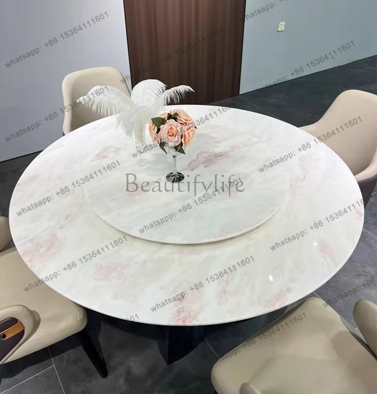 Роскошный круглый стол из камня, итальянский, в стиле лёгкой роскоши, из натурального мрамора, современный, простой, круглый обеденный стол.
Роскошный круглый стол из камня, итальянский, в стиле лёгкой роскоши, из натурального мрамора, современный, простой, круглый обеденный стол.