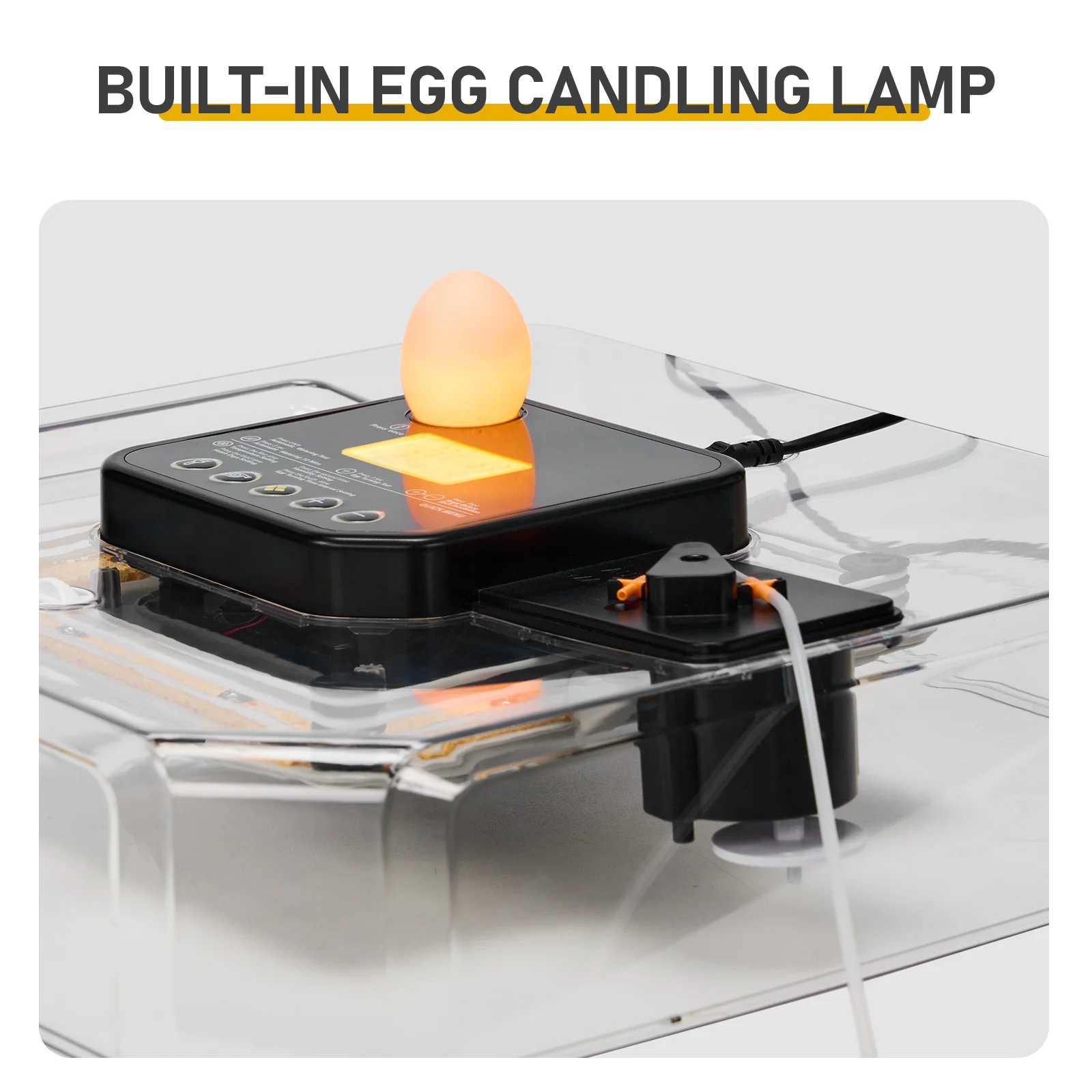 48H Pro US standard, incubator 110V 85W 48 pieces ABS + PET gray and white body transparent upper cover LED egg function
48H Pro US standard, incubator 110V 85W 48 pieces ABS + PET gray and white body transparent upper cover LED egg function