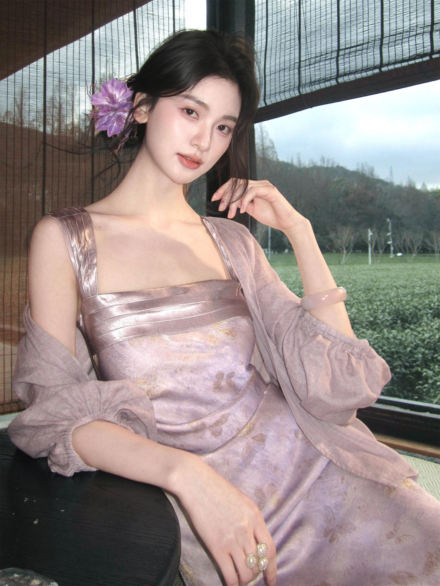 New Chinese Style Comfortable Silk Twist Spring Printed Halter Dress Outerwear National Style High Waist H-Shape Skirt
New Chinese Style Comfortable Silk Twist Spring Printed Halter Dress Outerwear National Style High Waist H-Shape Skirt