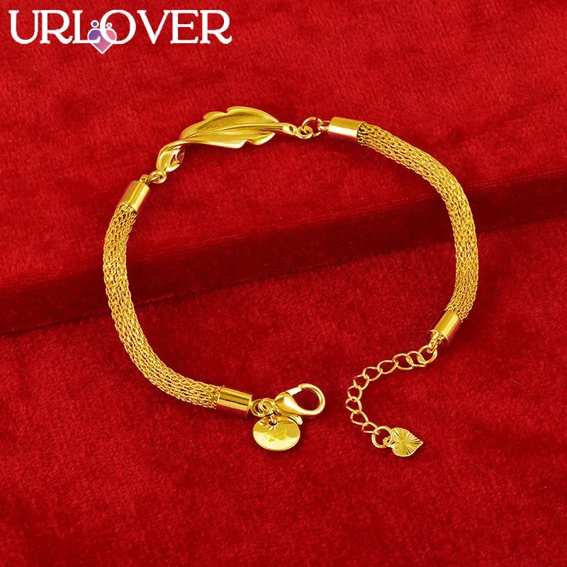 URLOVER 18K Gold Bracelet Woman Net Rope Chain Bracelets High Quality Party Wedding Engagement Fashion Jewelry Wholesale Gifts
URLOVER 18K Gold Bracelet Woman Net Rope Chain Bracelets High Quality Party Wedding Engagement Fashion Jewelry Wholesale Gifts