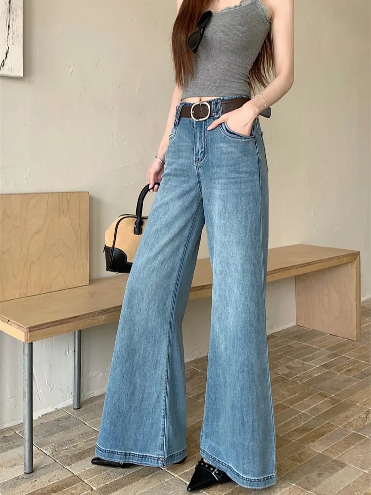 Blue High Waist Wide Leg Jeans Women's Summer New Style Slimming Hoof Pants Loose Fit Casual Washed Denim Jeans
Blue High Waist Wide Leg Jeans Women's Summer New Style Slimming Hoof Pants Loose Fit Casual Washed Denim Jeans