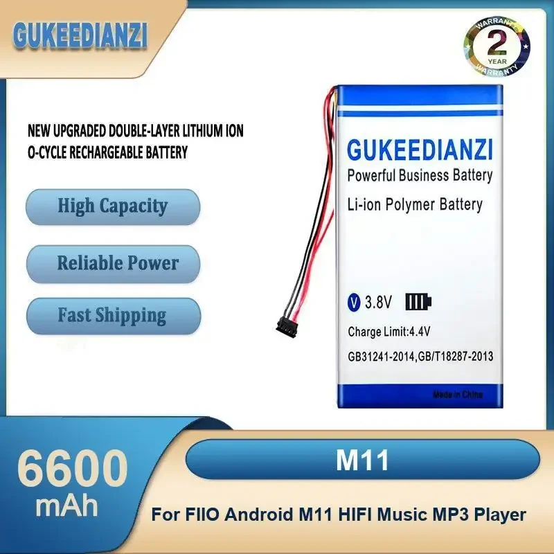 M11 6600 мАч аккумулятор большой емкости для музыкального плеера FIIO Android M11 HIFI музыкальный MP3-плеер
M11 6600 мАч аккумулятор большой емкости для музыкального плеера FIIO Android M11 HIFI музыкальный MP3-плеер