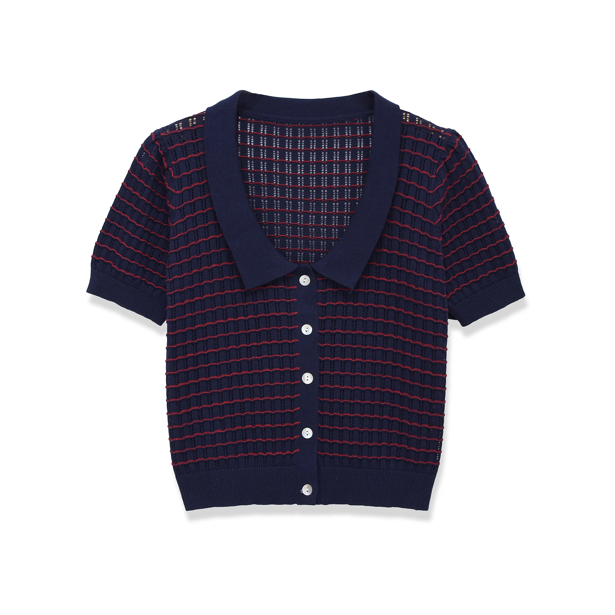 Spring Summer New Street Style Women's Knitted Short Sleeve Turn-down Collar Striped Open Cardigan Top
Spring Summer New Street Style Women's Knitted Short Sleeve Turn-down Collar Striped Open Cardigan Top