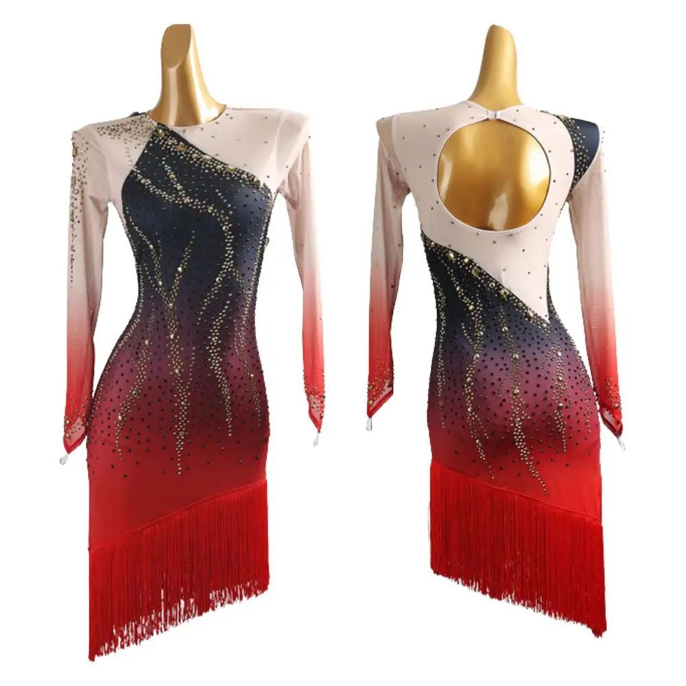 2026 New Long Sleeve Latin Dance Dress Women Rhinestone Tassel Salsa Rumba Samba Tango Stage Performance Costume
2026 New Long Sleeve Latin Dance Dress Women Rhinestone Tassel Salsa Rumba Samba Tango Stage Performance Costume