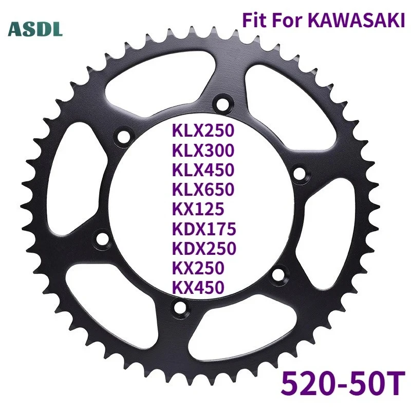 520 50T Motorcycle Rear Sprocket Gear Wheel For KAWASAKI KLX250 KLX300 KLX450 KLX650 KX125 KDX175 KDX250 KX250 KX450
520 50T Motorcycle Rear Sprocket Gear Wheel For KAWASAKI KLX250 KLX300 KLX450 KLX650 KX125 KDX175 KDX250 KX250 KX450