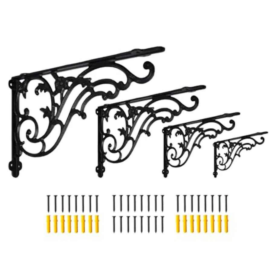 14''x8.5'' Decorative Shelf Brackets4 Pack Cast Iron Shelf Supply 14 Inch Large Antique Black Corbesl Screws Anchors Included
14''x8.5'' Decorative Shelf Brackets4 Pack Cast Iron Shelf Supply 14 Inch Large Antique Black Corbesl Screws Anchors Included