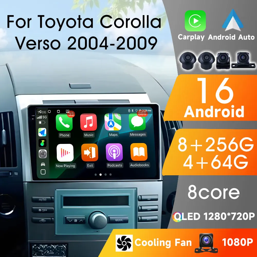 Android 16 For Toyota Corolla Verso 2004-2009 Car Radio Navigation Multimedia Player Bluetooth Wireless Carplay Andriod Auto
Android 16 For Toyota Corolla Verso 2004-2009 Car Radio Navigation Multimedia Player Bluetooth Wireless Carplay Andriod Auto