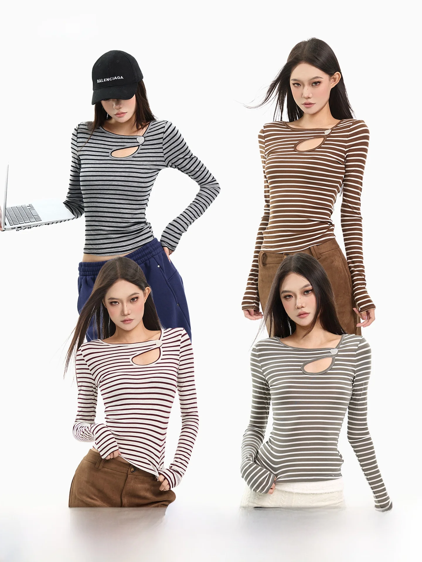 Женская осенне-зимняя облегающая футболка CCUP SPACE в корейском стиле, с цветными полосками, ажурная, с длинным рукавом, базовый слой
Женская осенне-зимняя облегающая футболка CCUP SPACE в корейском стиле, с цветными полосками, ажурная, с длинным рукавом, базовый слой