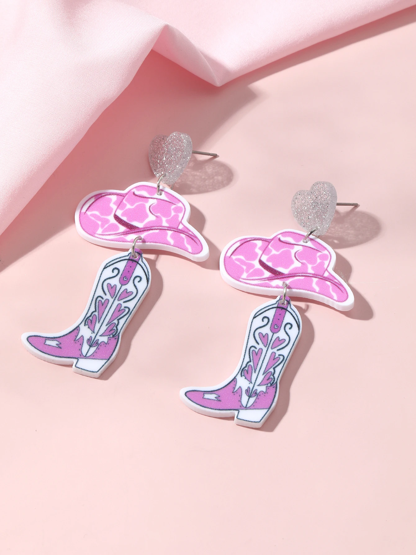 1pair Cute Western-Style Pink Heart-Shaped Boot Acrylic Drop Earrings For Women Accessories Jewelry
1pair Cute Western-Style Pink Heart-Shaped Boot Acrylic Drop Earrings For Women Accessories Jewelry