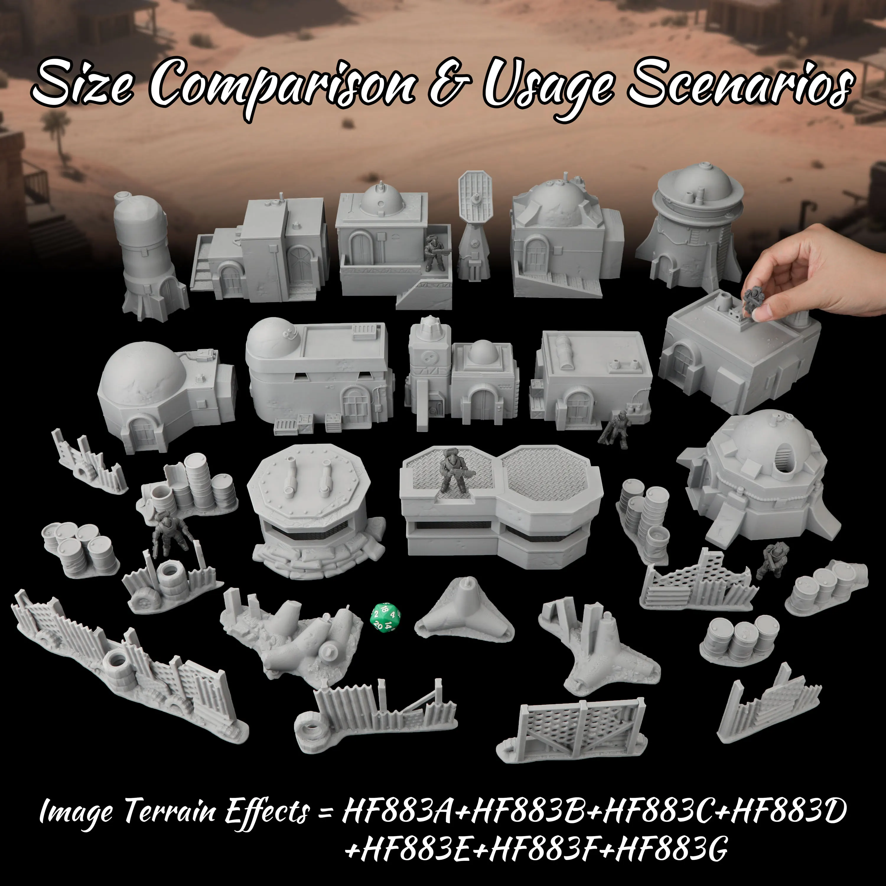 Desert Architecture Terrain Set | TTRPG Scenery, Modern Ruins & Oasis Town Buildings, Sand Dune Fence (7 Models Available)
Desert Architecture Terrain Set | TTRPG Scenery, Modern Ruins & Oasis Town Buildings, Sand Dune Fence (7 Models Available)