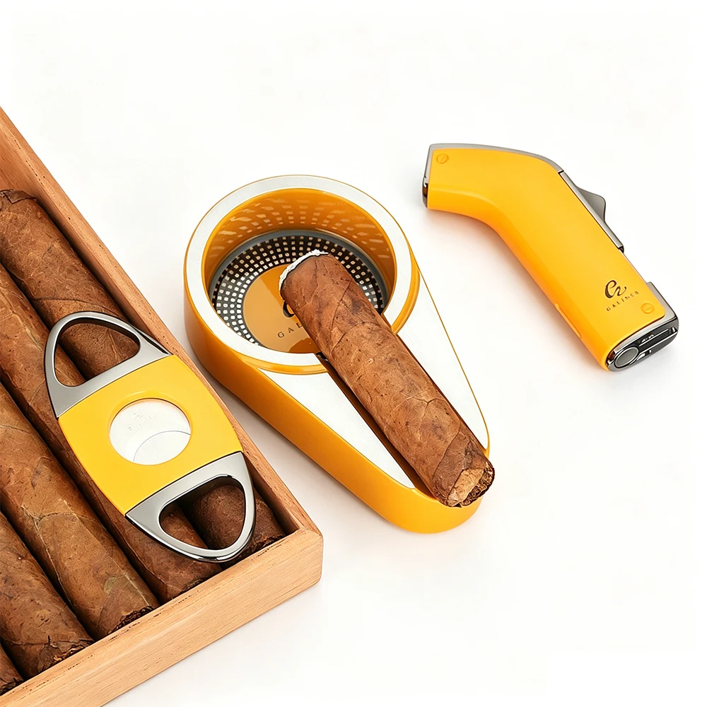 GALINER Metal Cigar Lighter Butane Gas Torch Lighter Portable Cutter Cigar Guillotine W/Wo Ashtray
GALINER Metal Cigar Lighter Butane Gas Torch Lighter Portable Cutter Cigar Guillotine W/Wo Ashtray