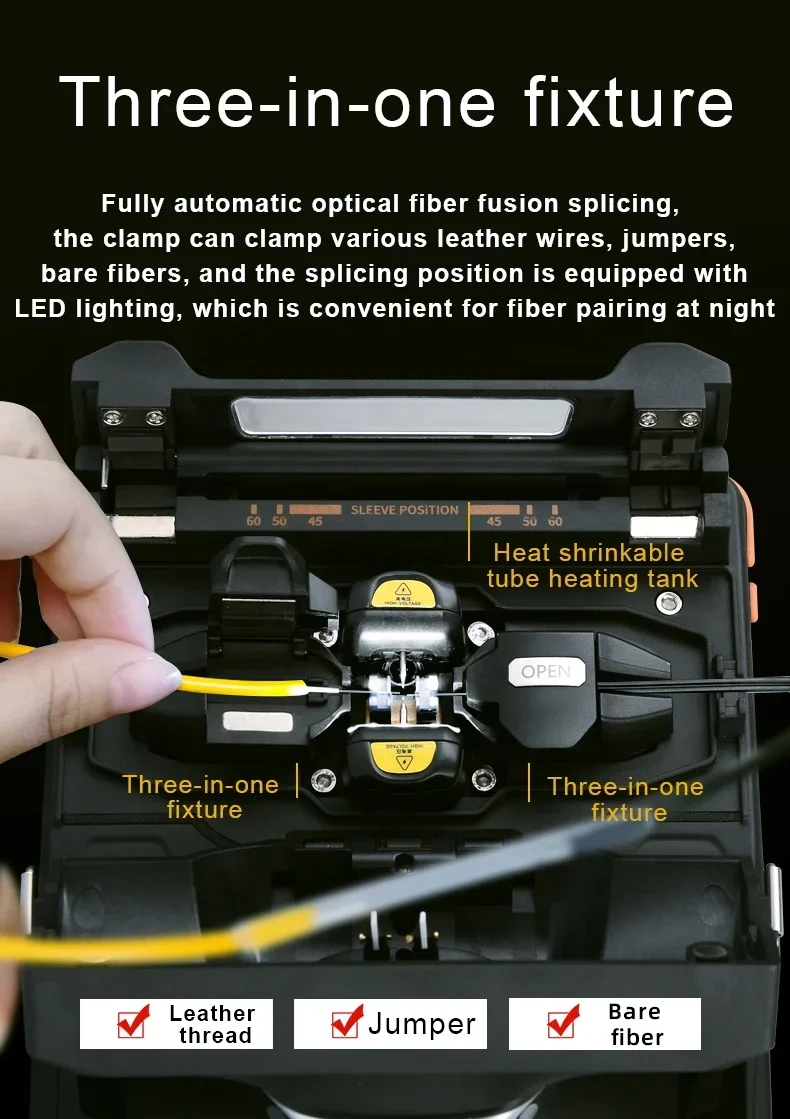 K5 6 motor core alignment fusion splicer with power meter OPM and Visual Fault Locator VFL function 3 in 1
K5 6 motor core alignment fusion splicer with power meter OPM and Visual Fault Locator VFL function 3 in 1