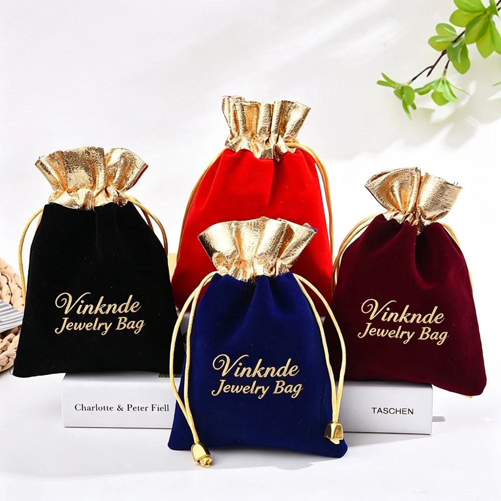 50/100Pcs Custom Logo Vintage Velvet Jewelry Bag Gold Color Trim Drawstring Gift Bags Wedding Candy Earrings Perfume Oil Pouches
50/100Pcs Custom Logo Vintage Velvet Jewelry Bag Gold Color Trim Drawstring Gift Bags Wedding Candy Earrings Perfume Oil Pouches