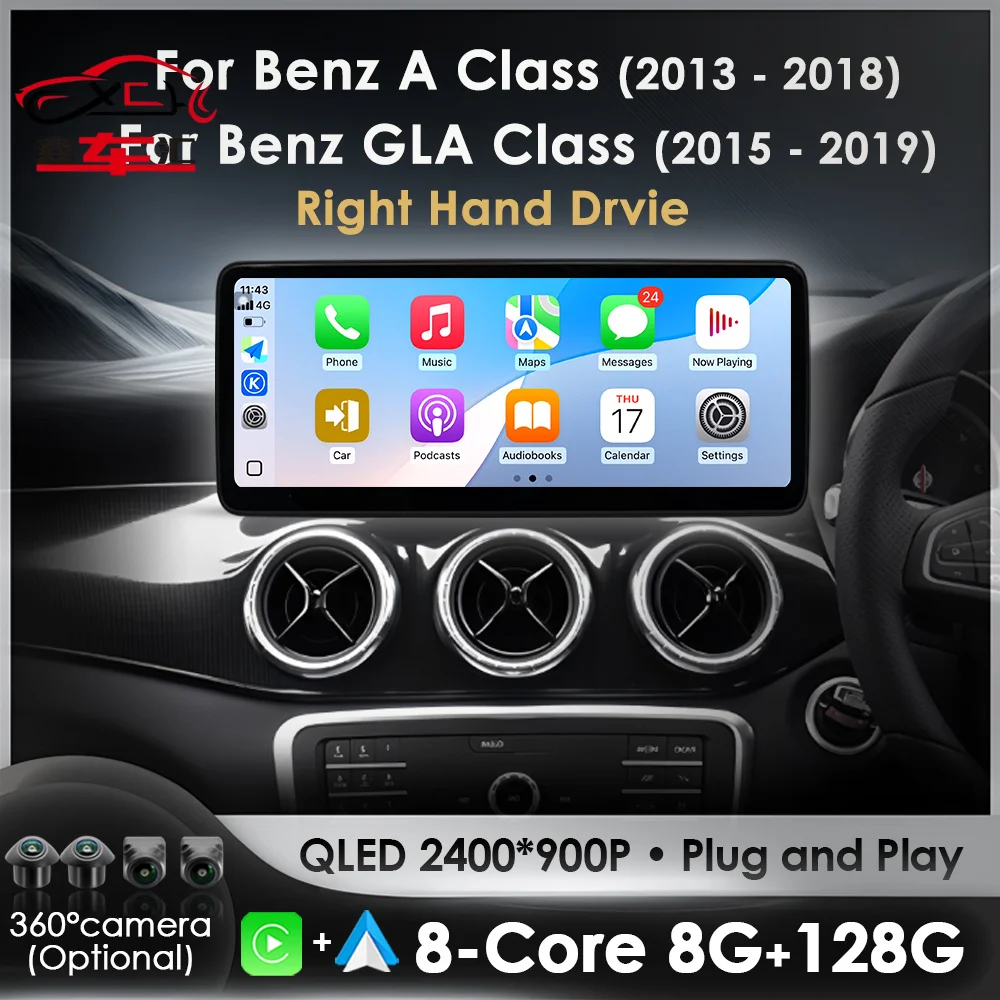 Wireless CarPlay Car Radio Right Hand Drvie Benz A Class 2013 - 2018 GLA Class 2015-2019 Multimedia Android Video Navigation GPS
Wireless CarPlay Car Radio Right Hand Drvie Benz A Class 2013 - 2018 GLA Class 2015-2019 Multimedia Android Video Navigation GPS