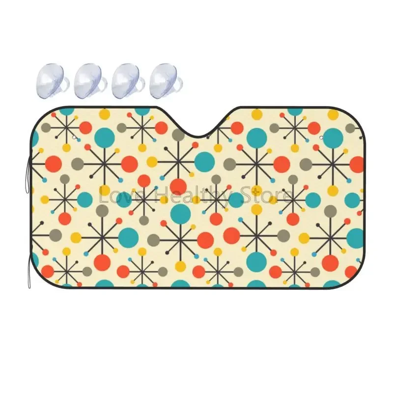 Mid Century Fifties Modern Atomic Retro Colors Car Front Windshield Sunshade Auto Sun Visor Blockers Universel for Sedan Van SUV
Mid Century Fifties Modern Atomic Retro Colors Car Front Windshield Sunshade Auto Sun Visor Blockers Universel for Sedan Van SUV