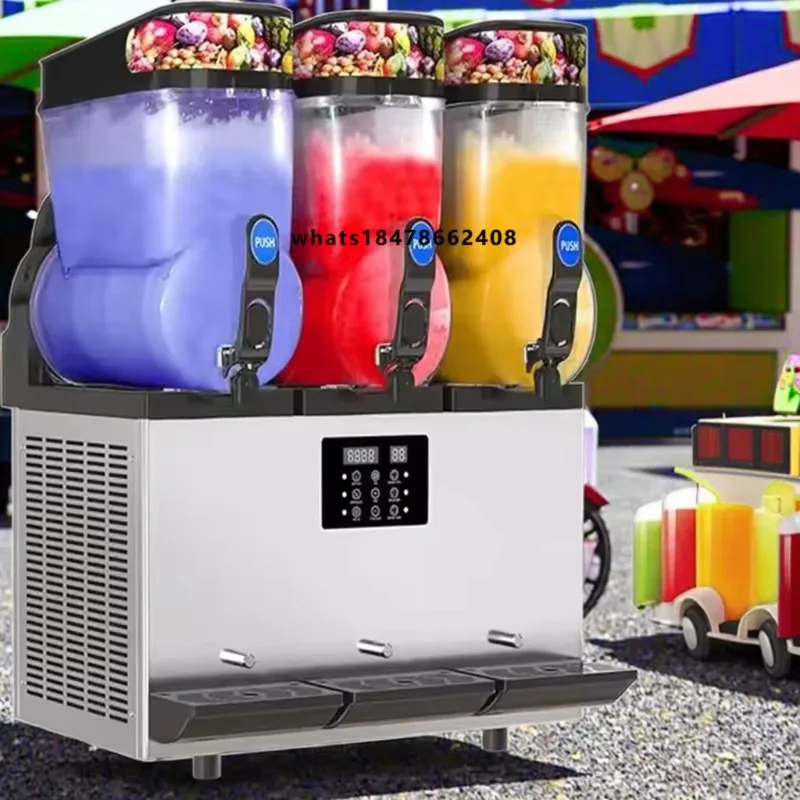 Commercial 3-Tank Snack Equipment Slush Machine SM-450B 1KW 220V with UK/EU/US Plugs for Frozen Drink & Ice Snow Production
Commercial 3-Tank Snack Equipment Slush Machine SM-450B 1KW 220V with UK/EU/US Plugs for Frozen Drink & Ice Snow Production