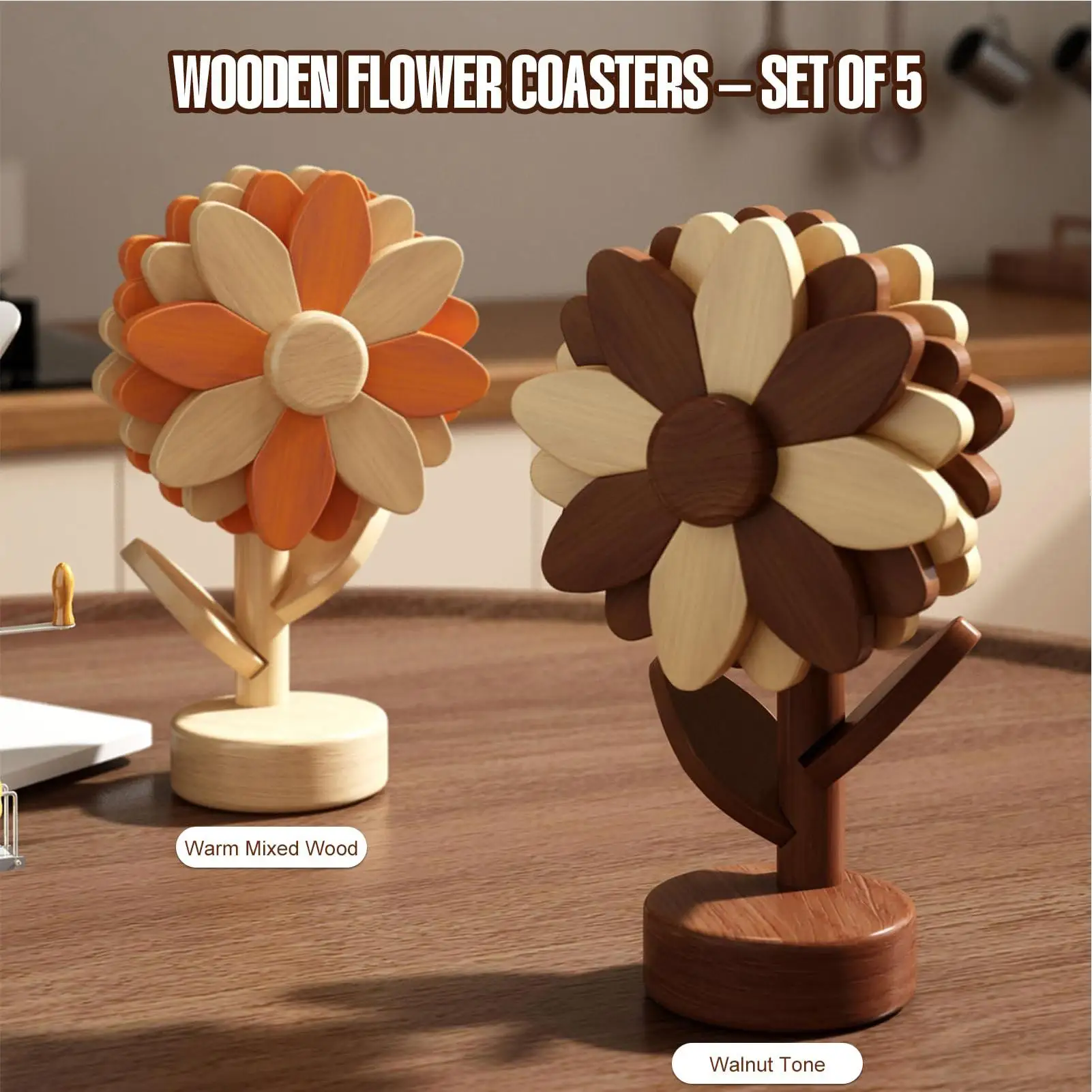 Wooden Trivets Foldable Decorative Sunflower Shaped Tabletop Protector Wooden Trivet Set for Counter Table Countertop Oven
Wooden Trivets Foldable Decorative Sunflower Shaped Tabletop Protector Wooden Trivet Set for Counter Table Countertop Oven