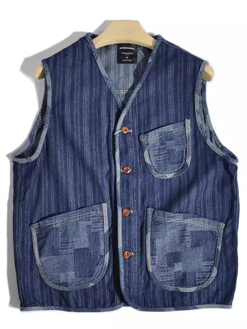 Retro Japanese Sle Patchwork Denim V-Ne Striped Vest Men's Casual American Sle Trendy Svel Summer Outerwear
Retro Japanese Sle Patchwork Denim V-Ne Striped Vest Men's Casual American Sle Trendy Svel Summer Outerwear