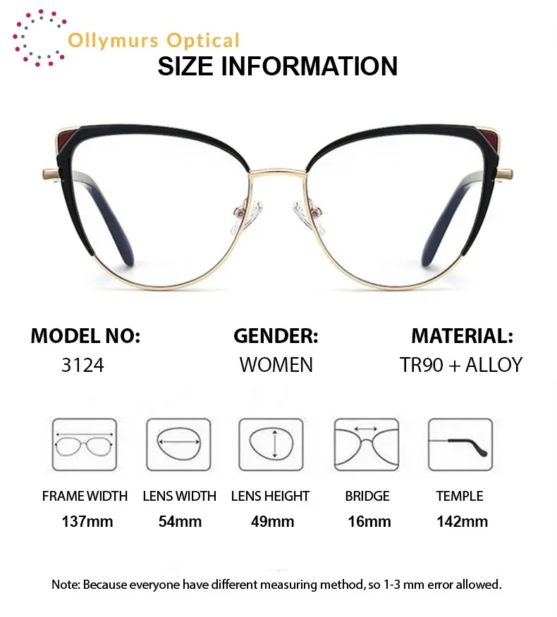 XUKALenses Prescription Glasses Women MyopiaCat Eye Blue Light Resistance Recipe Clear Multifocal Progressive Designer Eye
XUKALenses Prescription Glasses Women MyopiaCat Eye Blue Light Resistance Recipe Clear Multifocal Progressive Designer Eye
