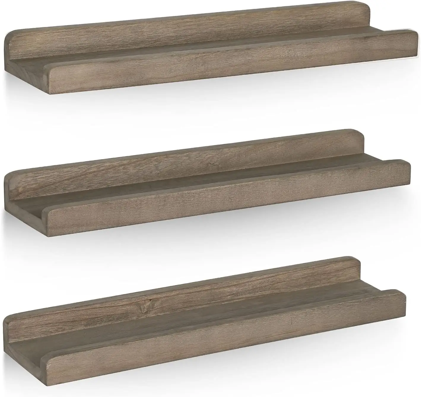 Wood Picture Ledge Shelf Rustic Floating Wall Shelves Set of 3 for Storage and Display 16.9 inch Weathered Grey
Wood Picture Ledge Shelf Rustic Floating Wall Shelves Set of 3 for Storage and Display 16.9 inch Weathered Grey