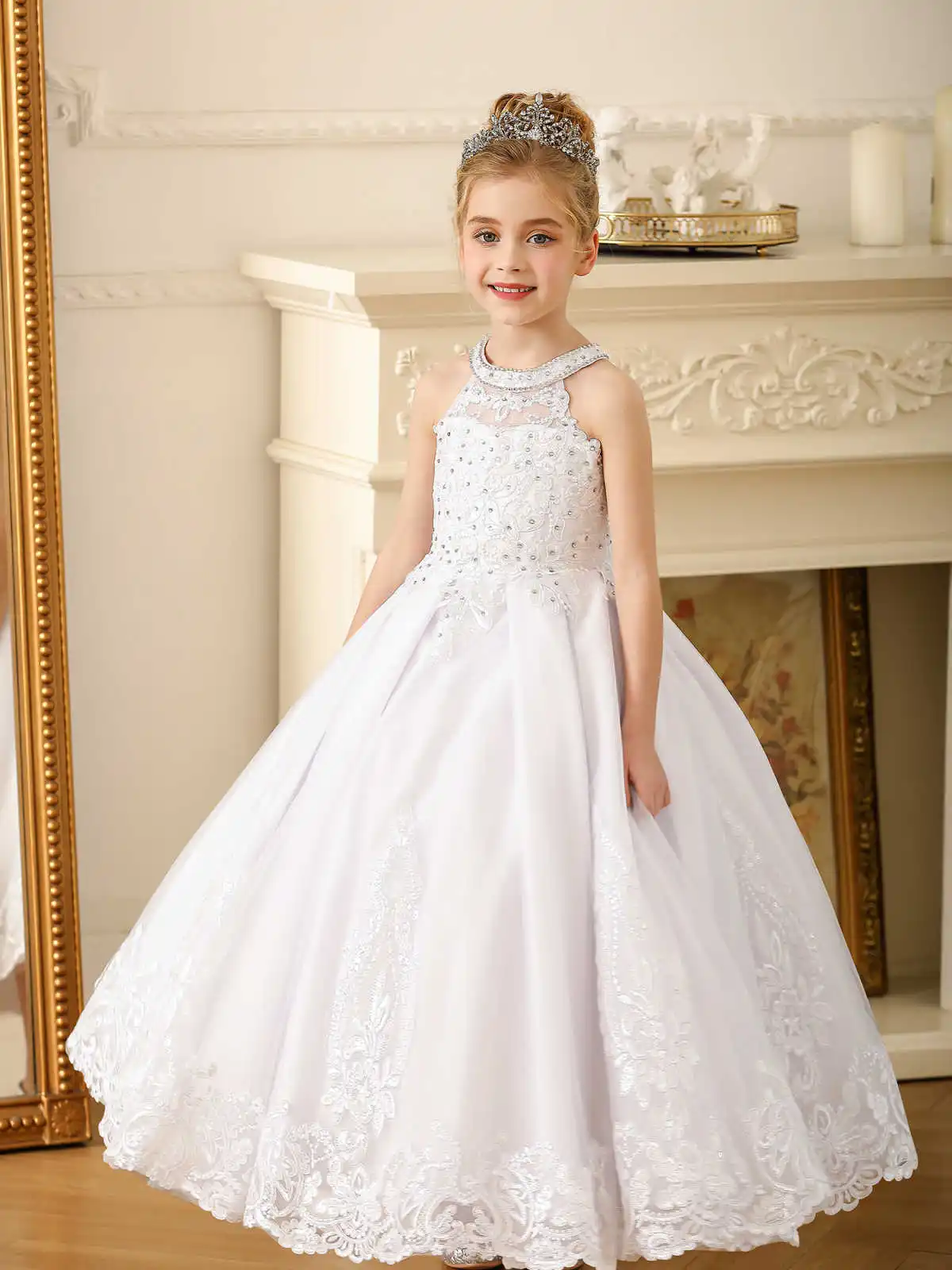 Великолепное элегантное вечернее платье на тонких бретельках для девочек-цветочниц Платье без рукавов Кружевное платье принцессы, дизайн с завязками на спине из бисера, подходит для праздничных вечеринок, сценических выступлений и особых случаев
Великолепное элегантное вечернее платье на тонких бретельках для девочек-цветочниц Платье без рукавов Кружевное платье принцессы, дизайн с завязками на спине из бисера, подходит для праздничных вечеринок, сценических выступлений и особых случаев