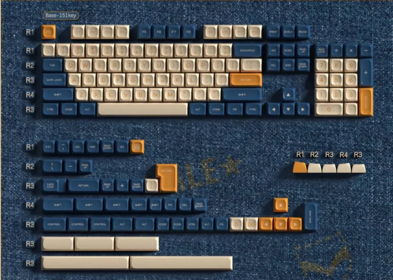 Jeans keycaps PGA height abs keycaps, two-color injection-molded keycaps, mechanical keyboard keycaps
Jeans keycaps PGA height abs keycaps, two-color injection-molded keycaps, mechanical keyboard keycaps