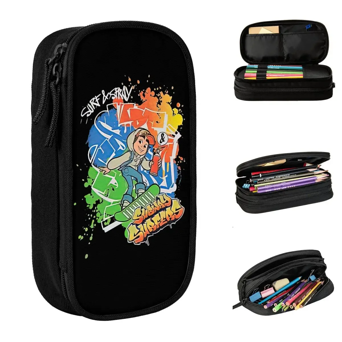 Black Subway Surfers Games Accessories Pencil Case Large-capacity School Accessories Pencil Case Stationery Perfect Gifts
Black Subway Surfers Games Accessories Pencil Case Large-capacity School Accessories Pencil Case Stationery Perfect Gifts