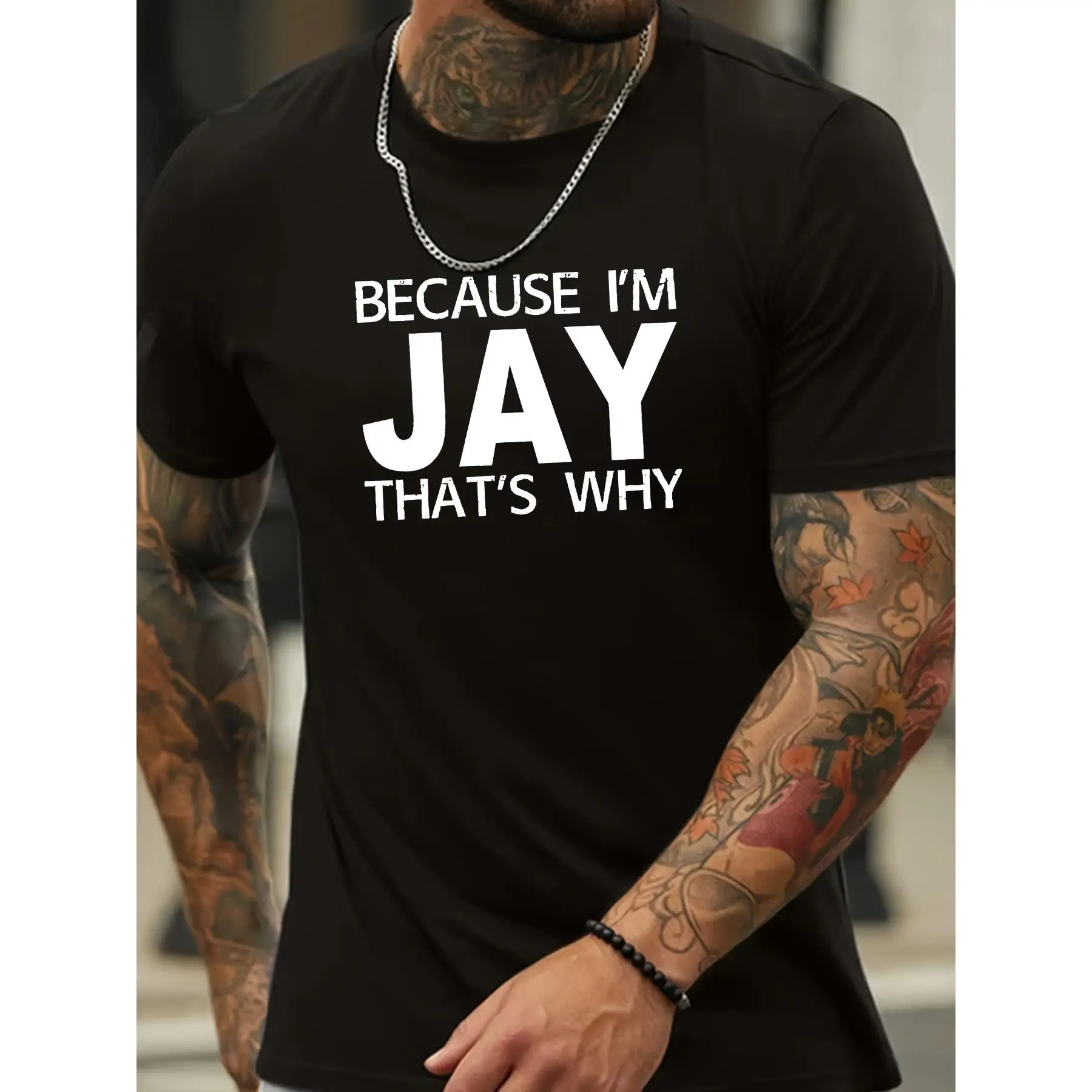 Because I'm Jay That's Why" T-Shirt Funny Jay Name Print Tee Unisex Cotton Short Sleeve Top Personalized Gift Idea
Because I'm Jay That's Why" T-Shirt Funny Jay Name Print Tee Unisex Cotton Short Sleeve Top Personalized Gift Idea