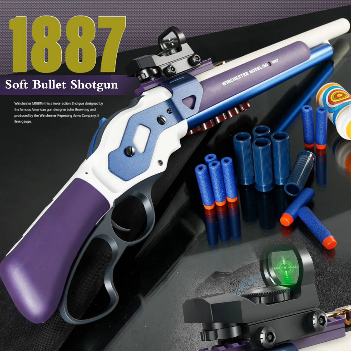 M1887 Winchester Toy Gun Ejector Soft Bullet Gun CS Outdoor Combat Shooting Shotgun Adult Children's Toys
M1887 Winchester Toy Gun Ejector Soft Bullet Gun CS Outdoor Combat Shooting Shotgun Adult Children's Toys