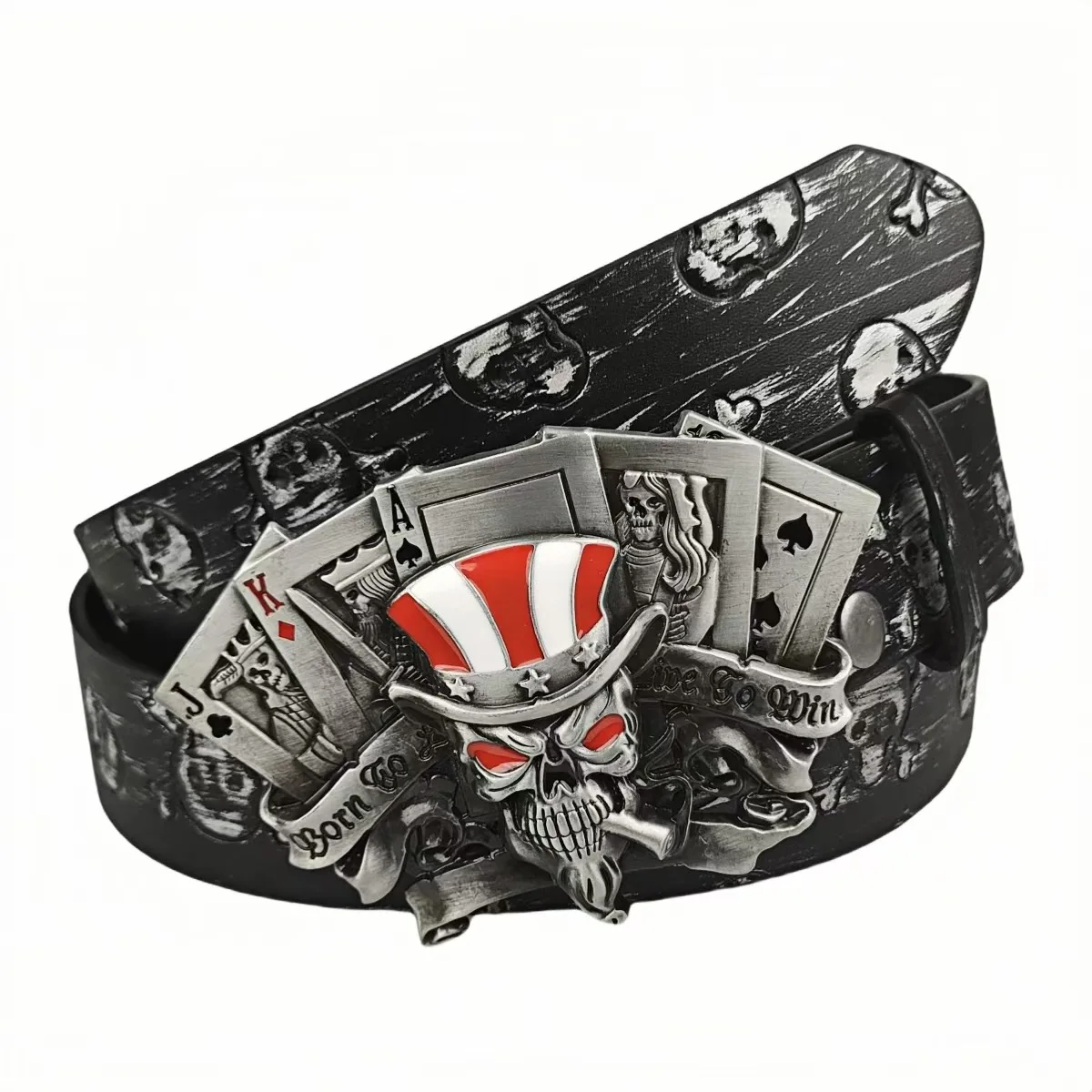 Trendy Skull Alloy Silver Button Flower Belt Playing Card Buckle Fashion Youth Belt Leather Belt Men Luxury Belt
Trendy Skull Alloy Silver Button Flower Belt Playing Card Buckle Fashion Youth Belt Leather Belt Men Luxury Belt