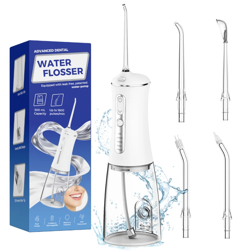 LANDOT Portable Rechargeable Water Flosser, 300mL Cordless Oral Irrigator with 4 Jet Tips, 4 Cleaning Modes, IPX7 Waterproof for
LANDOT Portable Rechargeable Water Flosser, 300mL Cordless Oral Irrigator with 4 Jet Tips, 4 Cleaning Modes, IPX7 Waterproof for