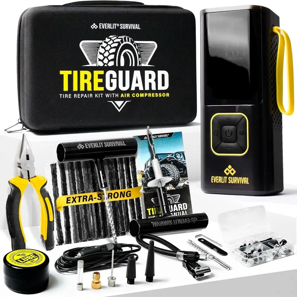Portable 150 PSI Air Compressor and Tire Repair Kit for Cars, SUVs, Trucks, and Motorcycles
Portable 150 PSI Air Compressor and Tire Repair Kit for Cars, SUVs, Trucks, and Motorcycles