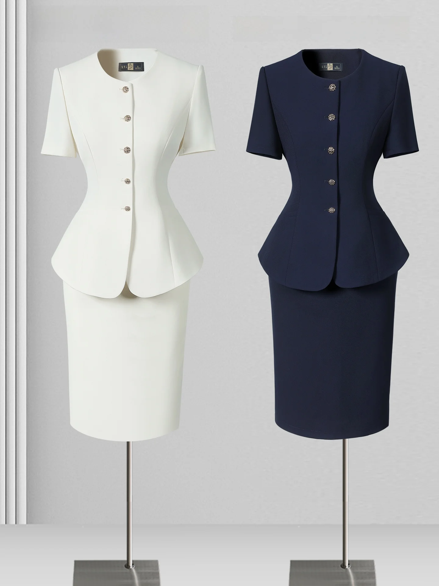 Professional Thin Suit Set for Women Summer Front Desk Workwear Waist-Cinching Jacket And Skirt Uniform for Jewelry Store
Professional Thin Suit Set for Women Summer Front Desk Workwear Waist-Cinching Jacket And Skirt Uniform for Jewelry Store