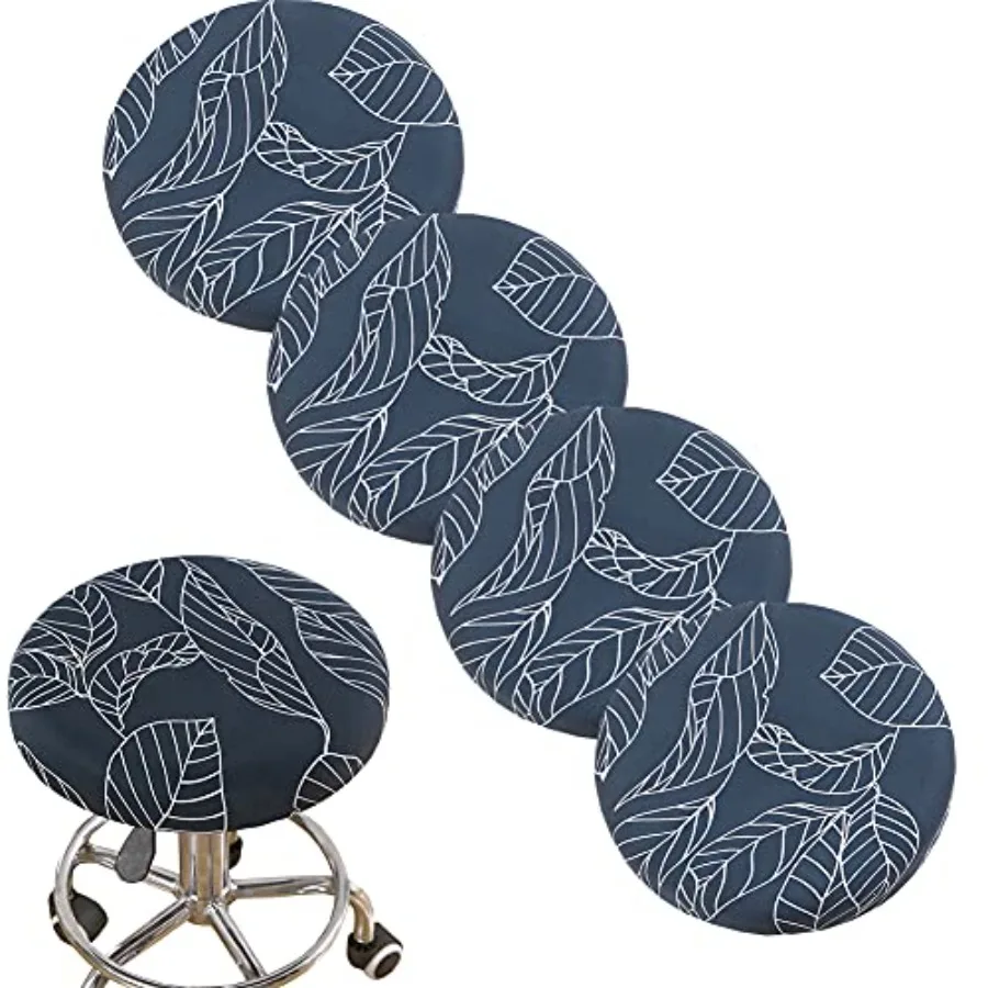 Stool Cover, 4 Pack High Stretch Soft Fabric for 13-18 Inch Round Barstools, Durable Protector with Elastic Band