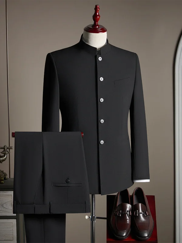 Новый китайский мужской костюм для свадебной церемонии, с воротником-стойкой, формальный наряд, смесь полиэстера, повседневный крой для бизнеса
Новый китайский мужской костюм для свадебной церемонии, с воротником-стойкой, формальный наряд, смесь полиэстера, повседневный крой для бизнеса