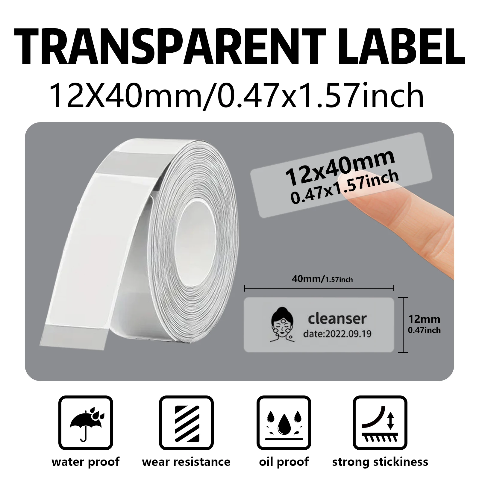 5 Rolls of Transparent Label Tape Compatible with D30 D35 P11 P15, Waterproof, Oil-Proof, Scratch-Resistant, Tear-Resistant, Suitable for Warehouses, Offices, Schools, and Homes
5 Rolls of Transparent Label Tape Compatible with D30 D35 P11 P15, Waterproof, Oil-Proof, Scratch-Resistant, Tear-Resistant, Suitable for Warehouses, Offices, Schools, and Homes