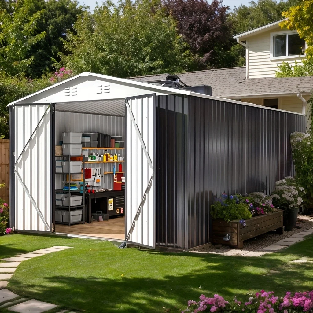 10x14 Outdoor Storage Shed, Upgraded Metal Garden Shed with Reinforced Frame & Lockable Doors, Spacious Tool Shed for Backyard, Patio, And Lawn, White
10x14 Outdoor Storage Shed, Upgraded Metal Garden Shed with Reinforced Frame & Lockable Doors, Spacious Tool Shed for Backyard, Patio, And Lawn, White